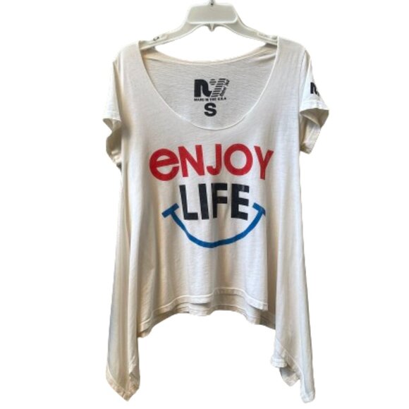 New Rebel Yell asymmetric "Enjoy Life" graphic tee - Picture 3 of 14